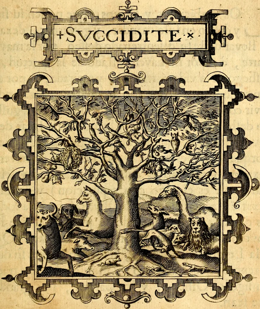 An illustration from Empresas Morales...Sacalas a lvz el doctor don Francisco de Borja.., 1680, leaf 350