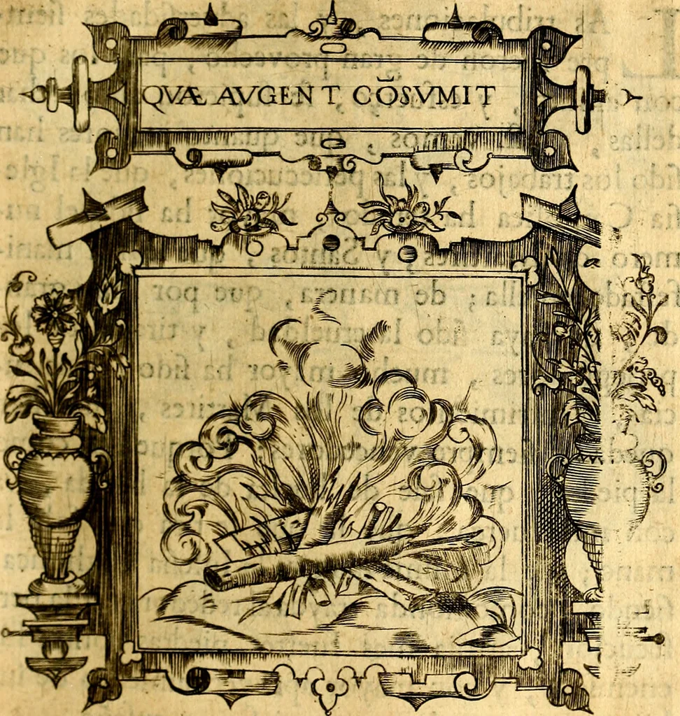 An illustration from Empresas Morales...Sacalas a lvz el doctor don Francisco de Borja.., 1680, leaf 406