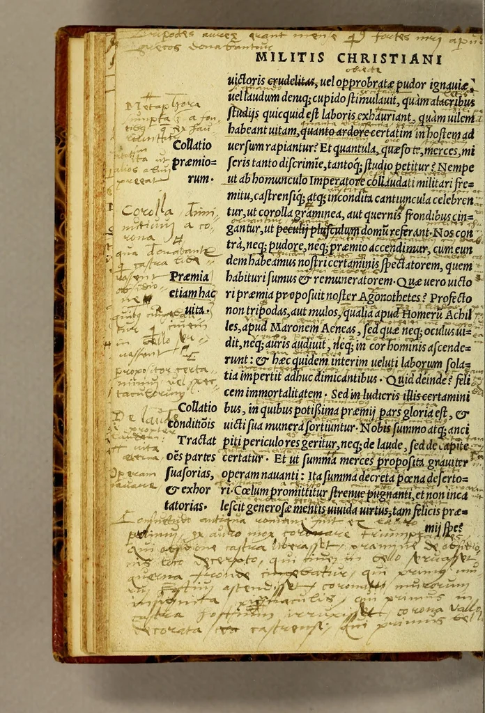 An illustration from Enchiridion militis Christiani,, 1523, leaf 44