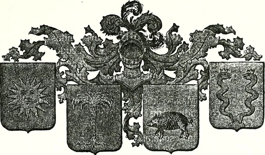An illustration from Enciclopedia heráldica y genealógica hispano-americana, 1919, leaf 174