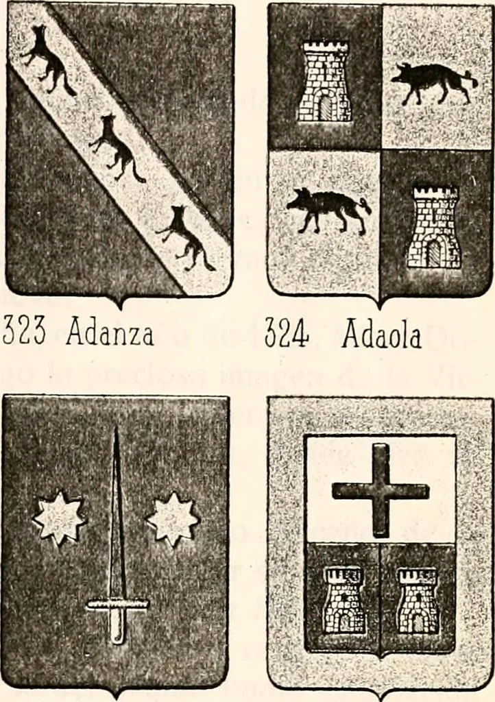 An illustration from Enciclopedia heráldica y genealógica hispano-americana, 1919, leaf 35