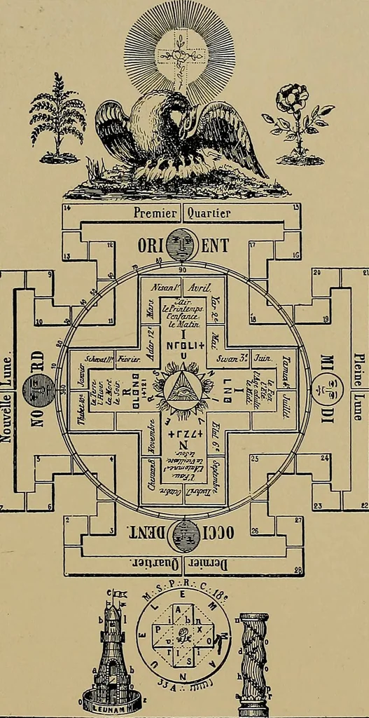 An illustration from An encyclopaedia of occultism : a compendium of information on the occult sciences, occult personalities, psychic science, magic, demonology, spiritism and mysticism, 1920, leaf 204