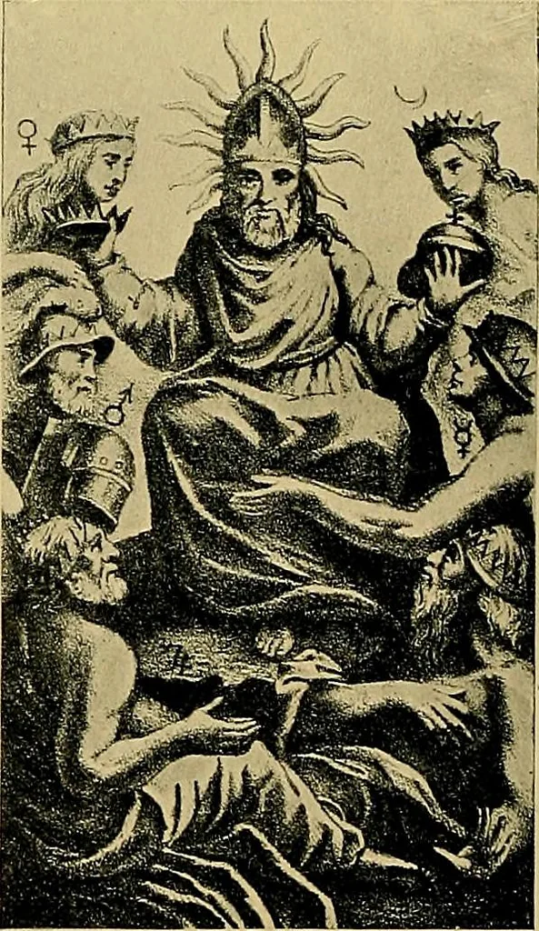 An illustration from An encyclopaedia of occultism : a compendium of information on the occult sciences, occult personalities, psychic science, magic, demonology, spiritism and mysticism, 1920, leaf 281
