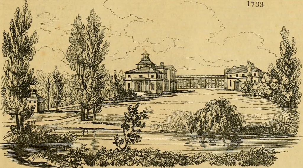 An illustration from An encyclopædia of cottage, farm, and villa architecture and furniture : containing numerous designs for dwellings from the cottage to the villa including farm houses, farmeries, and other agricultural buildings, several designs for country inns, public houses, and parochial schools, with the requisite fittings-up fixtures and furniture ; and appropriate offices, gardens and garden scenery ; each design accompanied by analytical and critical marks illustrative of the principles of archtiectural science and taste on whihc it is composed, 1836, leaf 1004