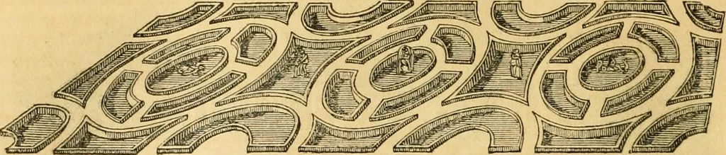 An illustration from An encyclopædia of cottage, farm, and villa architecture and furniture : containing numerous designs for dwellings from the cottage to the villa including farm houses, farmeries, and other agricultural buildings, several designs for country inns, public houses, and parochial schools, with the requisite fittings-up fixtures and furniture ; and appropriate offices, gardens and garden scenery ; each design accompanied by analytical and critical marks illustrative of the principles of archtiectural science and taste on whihc it is composed, 1836, leaf 1005