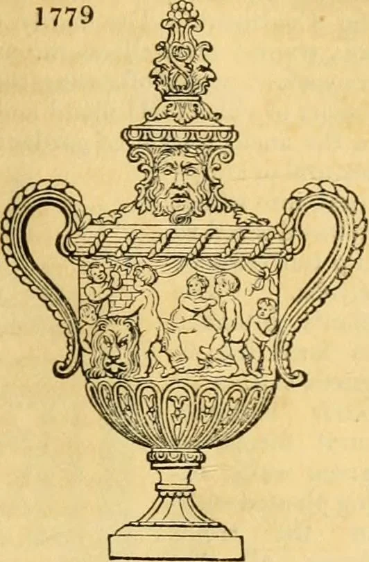 An illustration from An encyclopædia of cottage, farm, and villa architecture and furniture : containing numerous designs for dwellings from the cottage to the villa including farm houses, farmeries, and other agricultural buildings, several designs for country inns, public houses, and parochial schools, with the requisite fittings-up fixtures and furniture ; and appropriate offices, gardens and garden scenery ; each design accompanied by analytical and critical marks illustrative of the principles of archtiectural science and taste on whihc it is composed, 1836, leaf 1018