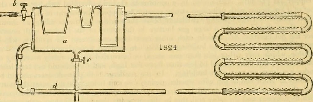 An illustration from An encyclopædia of cottage, farm, and villa architecture and furniture : containing numerous designs for dwellings from the cottage to the villa including farm houses, farmeries, and other agricultural buildings, several designs for country inns, public houses, and parochial schools, with the requisite fittings-up fixtures and furniture ; and appropriate offices, gardens and garden scenery ; each design accompanied by analytical and critical marks illustrative of the principles of archtiectural science and taste on whihc it is composed, 1836, leaf 1045