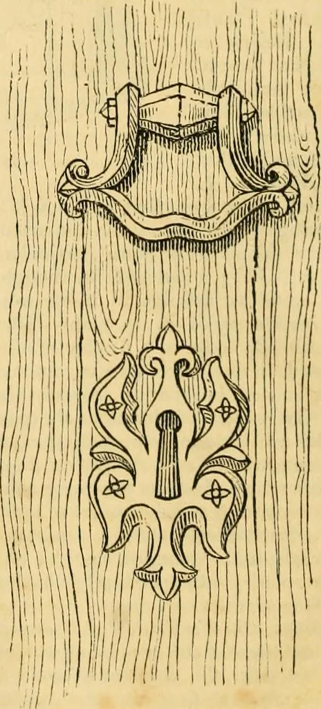 An illustration from An encyclopædia of cottage, farm, and villa architecture and furniture : containing numerous designs for dwellings from the cottage to the villa including farm houses, farmeries, and other agricultural buildings, several designs for country inns, public houses, and parochial schools, with the requisite fittings-up fixtures and furniture ; and appropriate offices, gardens and garden scenery ; each design accompanied by analytical and critical marks illustrative of the principles of archtiectural science and taste on whihc it is composed, 1836, leaf 1059