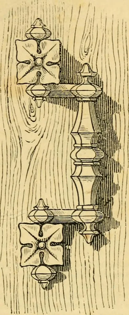 An illustration from An encyclopædia of cottage, farm, and villa architecture and furniture : containing numerous designs for dwellings from the cottage to the villa including farm houses, farmeries, and other agricultural buildings, several designs for country inns, public houses, and parochial schools, with the requisite fittings-up fixtures and furniture ; and appropriate offices, gardens and garden scenery ; each design accompanied by analytical and critical marks illustrative of the principles of archtiectural science and taste on whihc it is composed, 1836, leaf 1060