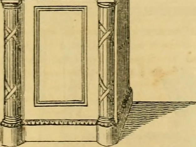 An illustration from An encyclopædia of cottage, farm, and villa architecture and furniture : containing numerous designs for dwellings from the cottage to the villa including farm houses, farmeries, and other agricultural buildings, several designs for country inns, public houses, and parochial schools, with the requisite fittings-up fixtures and furniture ; and appropriate offices, gardens and garden scenery ; each design accompanied by analytical and critical marks illustrative of the principles of archtiectural science and taste on whihc it is composed, 1836, leaf 1066