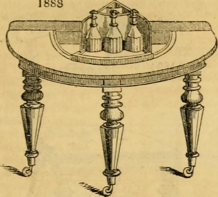 An illustration from An encyclopædia of cottage, farm, and villa architecture and furniture : containing numerous designs for dwellings from the cottage to the villa including farm houses, farmeries, and other agricultural buildings, several designs for country inns, public houses, and parochial schools, with the requisite fittings-up fixtures and furniture ; and appropriate offices, gardens and garden scenery ; each design accompanied by analytical and critical marks illustrative of the principles of archtiectural science and taste on whihc it is composed, 1836, leaf 1072
