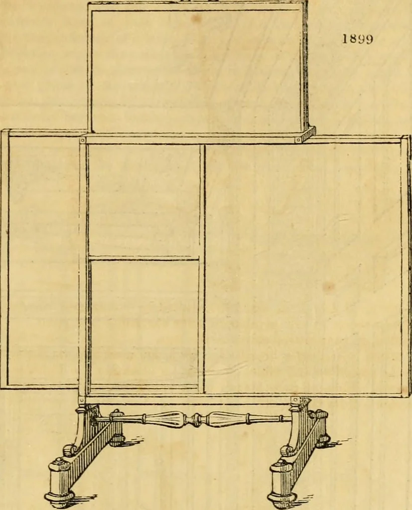 An illustration from An encyclopædia of cottage, farm, and villa architecture and furniture : containing numerous designs for dwellings from the cottage to the villa including farm houses, farmeries, and other agricultural buildings, several designs for country inns, public houses, and parochial schools, with the requisite fittings-up fixtures and furniture ; and appropriate offices, gardens and garden scenery ; each design accompanied by analytical and critical marks illustrative of the principles of archtiectural science and taste on whihc it is composed, 1836, leaf 1074