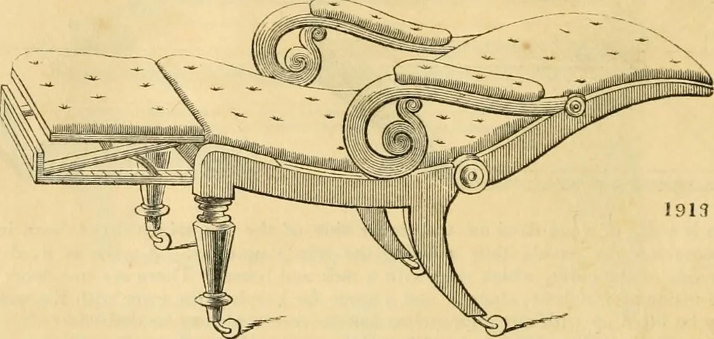 An illustration from An encyclopædia of cottage, farm, and villa architecture and furniture : containing numerous designs for dwellings from the cottage to the villa including farm houses, farmeries, and other agricultural buildings, several designs for country inns, public houses, and parochial schools, with the requisite fittings-up fixtures and furniture ; and appropriate offices, gardens and garden scenery ; each design accompanied by analytical and critical marks illustrative of the principles of archtiectural science and taste on whihc it is composed, 1836, leaf 1081