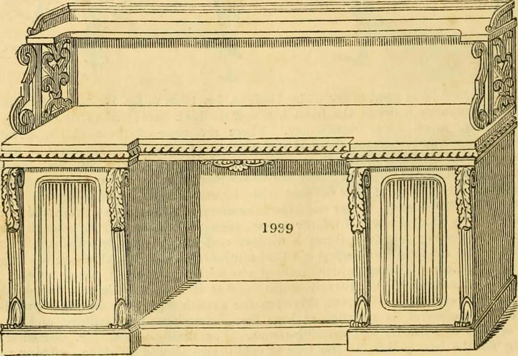 An illustration from An encyclopædia of cottage, farm, and villa architecture and furniture : containing numerous designs for dwellings from the cottage to the villa including farm houses, farmeries, and other agricultural buildings, several designs for country inns, public houses, and parochial schools, with the requisite fittings-up fixtures and furniture ; and appropriate offices, gardens and garden scenery ; each design accompanied by analytical and critical marks illustrative of the principles of archtiectural science and taste on whihc it is composed, 1836, leaf 1087