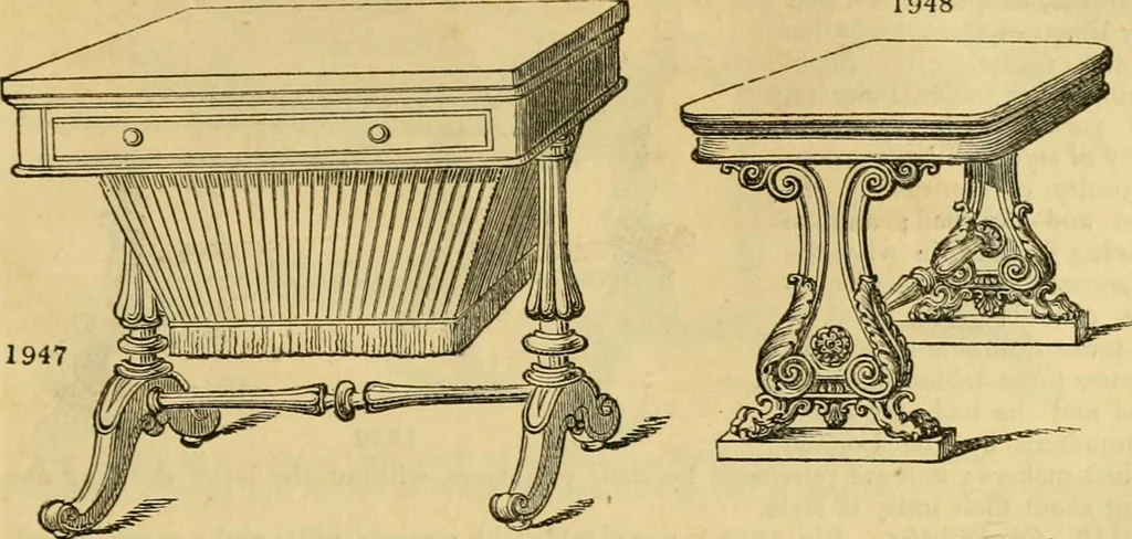 An illustration from An encyclopædia of cottage, farm, and villa architecture and furniture : containing numerous designs for dwellings from the cottage to the villa including farm houses, farmeries, and other agricultural buildings, several designs for country inns, public houses, and parochial schools, with the requisite fittings-up fixtures and furniture ; and appropriate offices, gardens and garden scenery ; each design accompanied by analytical and critical marks illustrative of the principles of archtiectural science and taste on whihc it is composed, 1836, leaf 1090