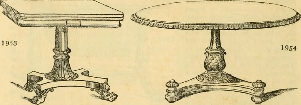 An illustration from An encyclopædia of cottage, farm, and villa architecture and furniture : containing numerous designs for dwellings from the cottage to the villa including farm houses, farmeries, and other agricultural buildings, several designs for country inns, public houses, and parochial schools, with the requisite fittings-up fixtures and furniture ; and appropriate offices, gardens and garden scenery ; each design accompanied by analytical and critical marks illustrative of the principles of archtiectural science and taste on whihc it is composed, 1836, leaf 1091