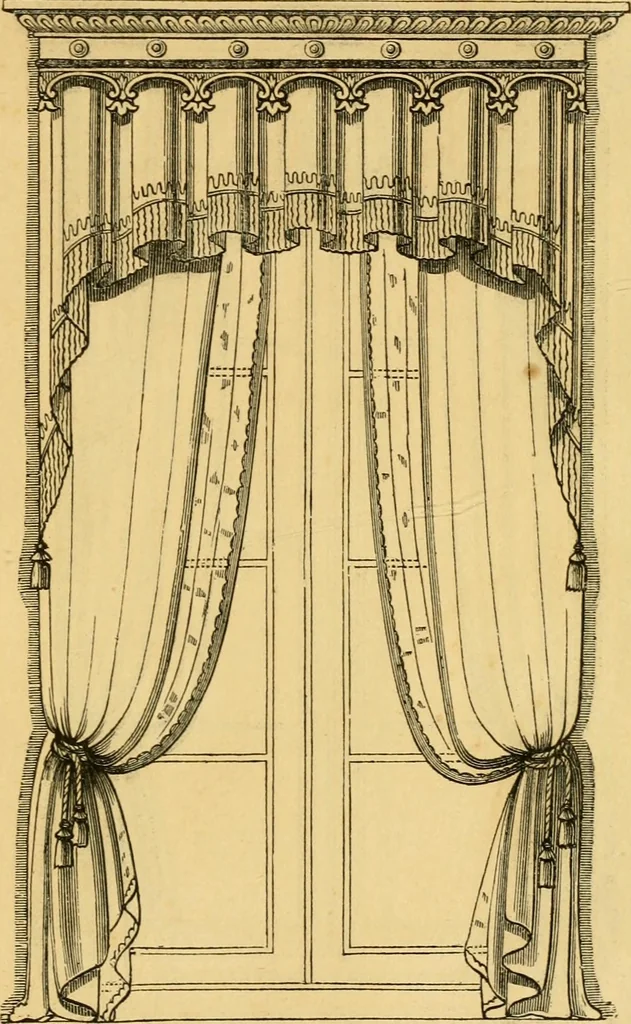 An illustration from An encyclopædia of cottage, farm, and villa architecture and furniture : containing numerous designs for dwellings from the cottage to the villa including farm houses, farmeries, and other agricultural buildings, several designs for country inns, public houses, and parochial schools, with the requisite fittings-up fixtures and furniture ; and appropriate offices, gardens and garden scenery ; each design accompanied by analytical and critical marks illustrative of the principles of archtiectural science and taste on whihc it is composed, 1836, leaf 1098