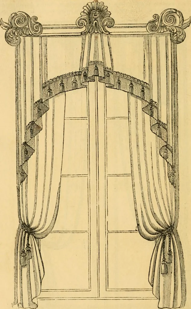An illustration from An encyclopædia of cottage, farm, and villa architecture and furniture : containing numerous designs for dwellings from the cottage to the villa including farm houses, farmeries, and other agricultural buildings, several designs for country inns, public houses, and parochial schools, with the requisite fittings-up fixtures and furniture ; and appropriate offices, gardens and garden scenery ; each design accompanied by analytical and critical marks illustrative of the principles of archtiectural science and taste on whihc it is composed, 1836, leaf 1099