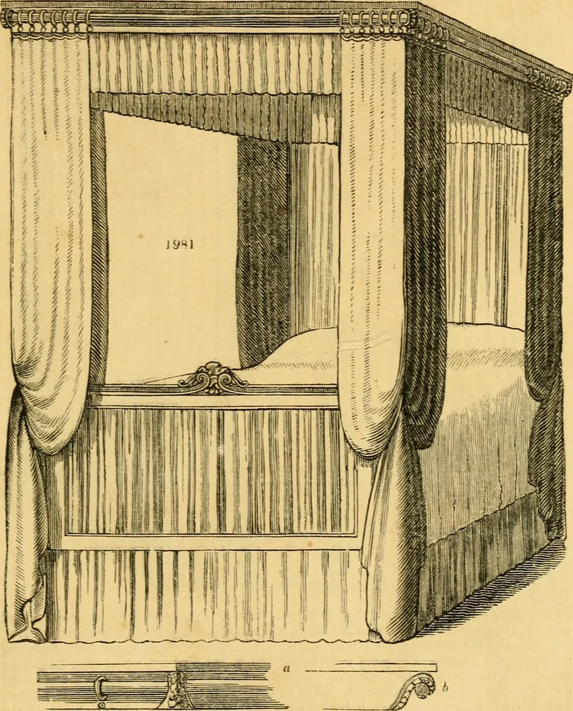 An illustration from An encyclopædia of cottage, farm, and villa architecture and furniture : containing numerous designs for dwellings from the cottage to the villa including farm houses, farmeries, and other agricultural buildings, several designs for country inns, public houses, and parochial schools, with the requisite fittings-up fixtures and furniture ; and appropriate offices, gardens and garden scenery ; each design accompanied by analytical and critical marks illustrative of the principles of archtiectural science and taste on whihc it is composed, 1836, leaf 1102