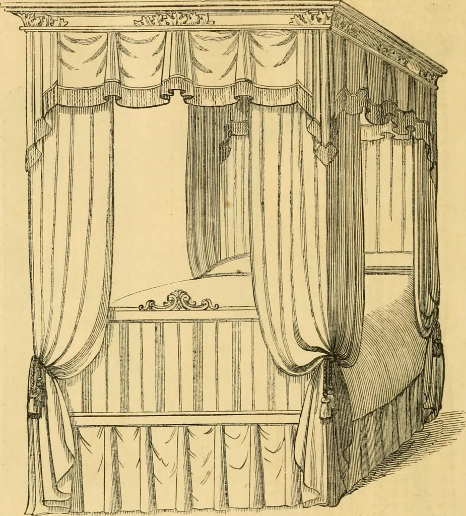 An illustration from An encyclopædia of cottage, farm, and villa architecture and furniture : containing numerous designs for dwellings from the cottage to the villa including farm houses, farmeries, and other agricultural buildings, several designs for country inns, public houses, and parochial schools, with the requisite fittings-up fixtures and furniture ; and appropriate offices, gardens and garden scenery ; each design accompanied by analytical and critical marks illustrative of the principles of archtiectural science and taste on whihc it is composed, 1836, leaf 1103