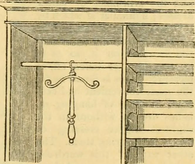An illustration from An encyclopædia of cottage, farm, and villa architecture and furniture : containing numerous designs for dwellings from the cottage to the villa including farm houses, farmeries, and other agricultural buildings, several designs for country inns, public houses, and parochial schools, with the requisite fittings-up fixtures and furniture ; and appropriate offices, gardens and garden scenery ; each design accompanied by analytical and critical marks illustrative of the principles of archtiectural science and taste on whihc it is composed, 1836, leaf 1106