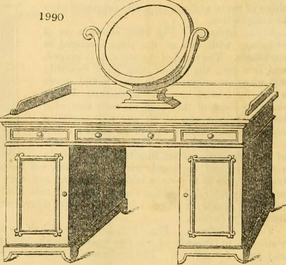 An illustration from An encyclopædia of cottage, farm, and villa architecture and furniture : containing numerous designs for dwellings from the cottage to the villa including farm houses, farmeries, and other agricultural buildings, several designs for country inns, public houses, and parochial schools, with the requisite fittings-up fixtures and furniture ; and appropriate offices, gardens and garden scenery ; each design accompanied by analytical and critical marks illustrative of the principles of archtiectural science and taste on whihc it is composed, 1836, leaf 1107