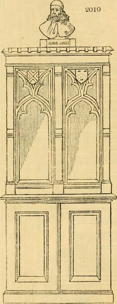 An illustration from An encyclopædia of cottage, farm, and villa architecture and furniture : containing numerous designs for dwellings from the cottage to the villa including farm houses, farmeries, and other agricultural buildings, several designs for country inns, public houses, and parochial schools, with the requisite fittings-up fixtures and furniture ; and appropriate offices, gardens and garden scenery ; each design accompanied by analytical and critical marks illustrative of the principles of archtiectural science and taste on whihc it is composed, 1836, leaf 1115