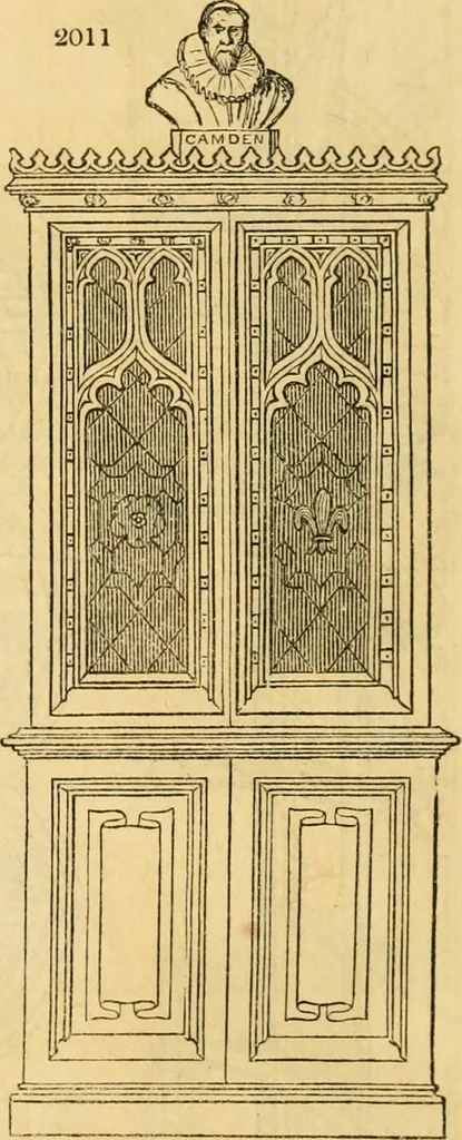 An illustration from An encyclopædia of cottage, farm, and villa architecture and furniture : containing numerous designs for dwellings from the cottage to the villa including farm houses, farmeries, and other agricultural buildings, several designs for country inns, public houses, and parochial schools, with the requisite fittings-up fixtures and furniture ; and appropriate offices, gardens and garden scenery ; each design accompanied by analytical and critical marks illustrative of the principles of archtiectural science and taste on whihc it is composed, 1836, leaf 1115