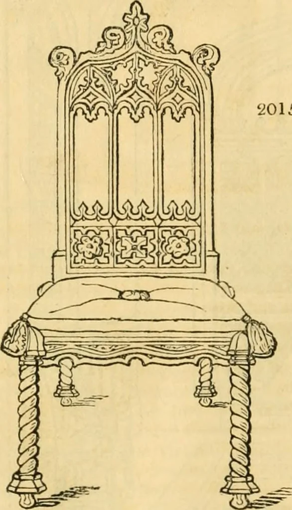 An illustration from An encyclopædia of cottage, farm, and villa architecture and furniture : containing numerous designs for dwellings from the cottage to the villa including farm houses, farmeries, and other agricultural buildings, several designs for country inns, public houses, and parochial schools, with the requisite fittings-up fixtures and furniture ; and appropriate offices, gardens and garden scenery ; each design accompanied by analytical and critical marks illustrative of the principles of archtiectural science and taste on whihc it is composed, 1836, leaf 1117