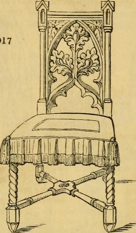 An illustration from An encyclopædia of cottage, farm, and villa architecture and furniture : containing numerous designs for dwellings from the cottage to the villa including farm houses, farmeries, and other agricultural buildings, several designs for country inns, public houses, and parochial schools, with the requisite fittings-up fixtures and furniture ; and appropriate offices, gardens and garden scenery ; each design accompanied by analytical and critical marks illustrative of the principles of archtiectural science and taste on whihc it is composed, 1836, leaf 1118