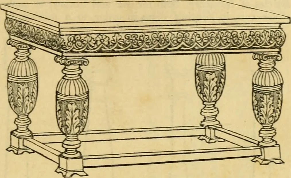 An illustration from An encyclopædia of cottage, farm, and villa architecture and furniture : containing numerous designs for dwellings from the cottage to the villa including farm houses, farmeries, and other agricultural buildings, several designs for country inns, public houses, and parochial schools, with the requisite fittings-up fixtures and furniture ; and appropriate offices, gardens and garden scenery ; each design accompanied by analytical and critical marks illustrative of the principles of archtiectural science and taste on whihc it is composed, 1836, leaf 1124
