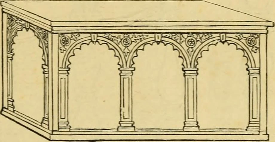 An illustration from An encyclopædia of cottage, farm, and villa architecture and furniture : containing numerous designs for dwellings from the cottage to the villa including farm houses, farmeries, and other agricultural buildings, several designs for country inns, public houses, and parochial schools, with the requisite fittings-up fixtures and furniture ; and appropriate offices, gardens and garden scenery ; each design accompanied by analytical and critical marks illustrative of the principles of archtiectural science and taste on whihc it is composed, 1836, leaf 1124