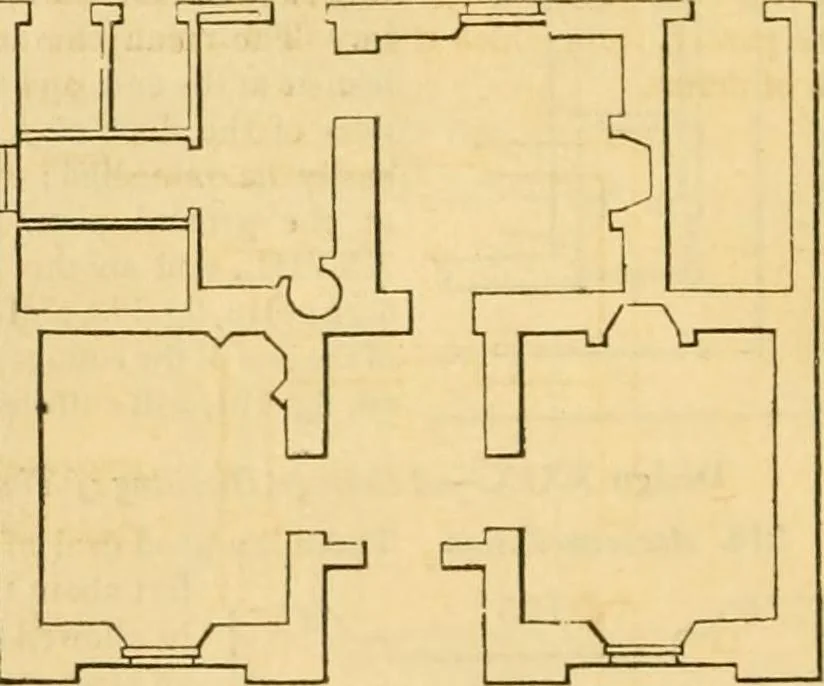 An illustration from An encyclopædia of cottage, farm, and villa architecture and furniture : containing numerous designs for dwellings from the cottage to the villa including farm houses, farmeries, and other agricultural buildings, several designs for country inns, public houses, and parochial schools, with the requisite fittings-up fixtures and furniture ; and appropriate offices, gardens and garden scenery ; each design accompanied by analytical and critical marks illustrative of the principles of archtiectural science and taste on whihc it is composed, 1836, leaf 129