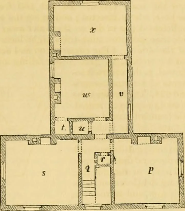 An illustration from An encyclopædia of cottage, farm, and villa architecture and furniture : containing numerous designs for dwellings from the cottage to the villa including farm houses, farmeries, and other agricultural buildings, several designs for country inns, public houses, and parochial schools, with the requisite fittings-up fixtures and furniture ; and appropriate offices, gardens and garden scenery ; each design accompanied by analytical and critical marks illustrative of the principles of archtiectural science and taste on whihc it is composed, 1836, leaf 140
