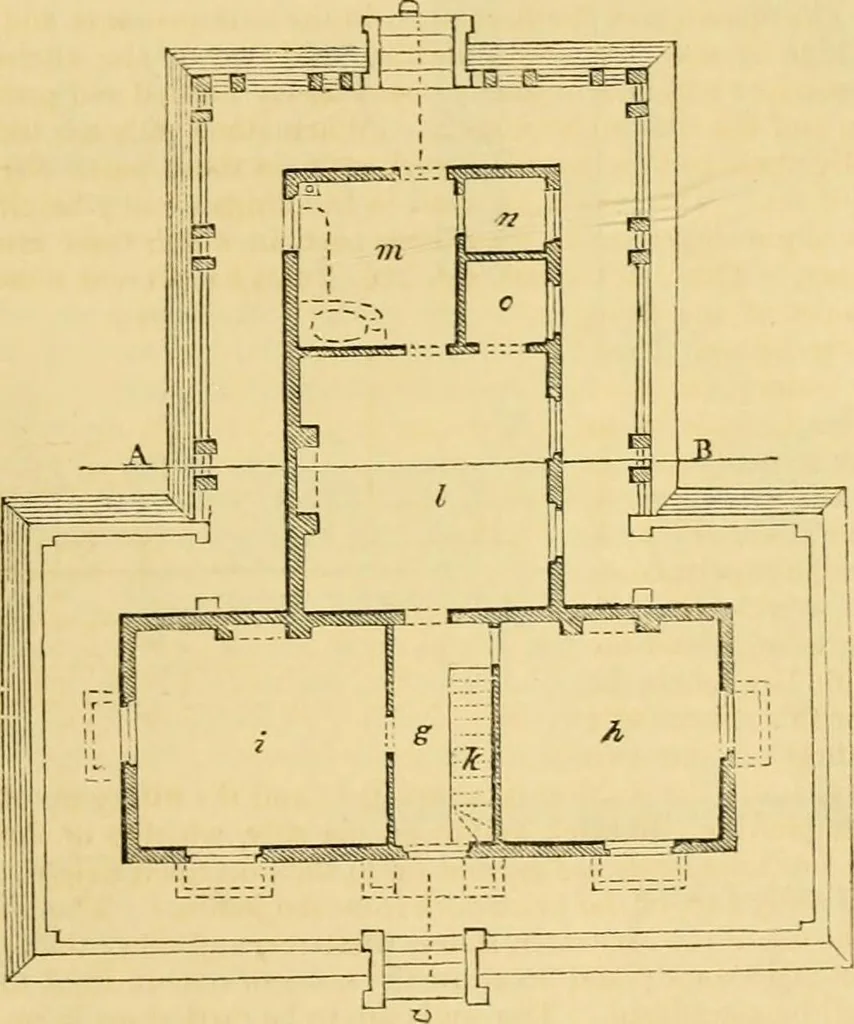 An illustration from An encyclopædia of cottage, farm, and villa architecture and furniture : containing numerous designs for dwellings from the cottage to the villa including farm houses, farmeries, and other agricultural buildings, several designs for country inns, public houses, and parochial schools, with the requisite fittings-up fixtures and furniture ; and appropriate offices, gardens and garden scenery ; each design accompanied by analytical and critical marks illustrative of the principles of archtiectural science and taste on whihc it is composed, 1836, leaf 140