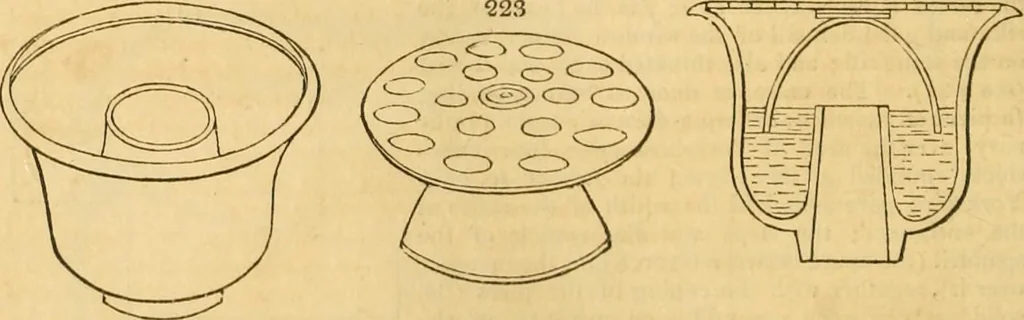An illustration from An encyclopædia of cottage, farm, and villa architecture and furniture : containing numerous designs for dwellings from the cottage to the villa including farm houses, farmeries, and other agricultural buildings, several designs for country inns, public houses, and parochial schools, with the requisite fittings-up fixtures and furniture ; and appropriate offices, gardens and garden scenery ; each design accompanied by analytical and critical marks illustrative of the principles of archtiectural science and taste on whihc it is composed, 1836, leaf 143