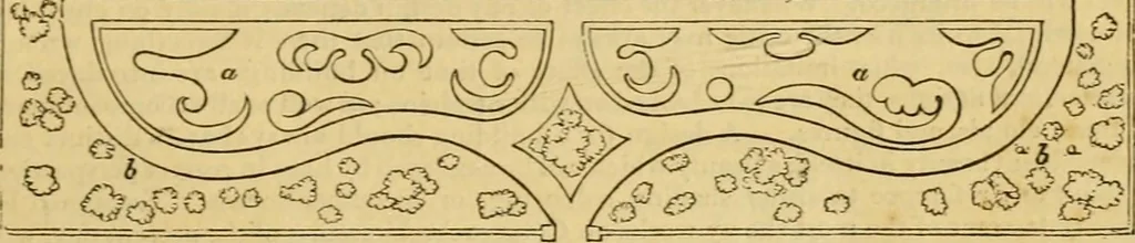 An illustration from An encyclopædia of cottage, farm, and villa architecture and furniture : containing numerous designs for dwellings from the cottage to the villa including farm houses, farmeries, and other agricultural buildings, several designs for country inns, public houses, and parochial schools, with the requisite fittings-up fixtures and furniture ; and appropriate offices, gardens and garden scenery ; each design accompanied by analytical and critical marks illustrative of the principles of archtiectural science and taste on whihc it is composed, 1836, leaf 158