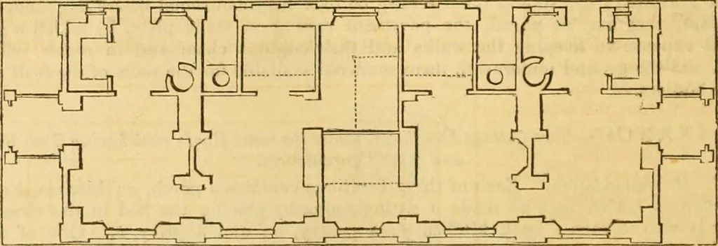 An illustration from An encyclopædia of cottage, farm, and villa architecture and furniture : containing numerous designs for dwellings from the cottage to the villa including farm houses, farmeries, and other agricultural buildings, several designs for country inns, public houses, and parochial schools, with the requisite fittings-up fixtures and furniture ; and appropriate offices, gardens and garden scenery ; each design accompanied by analytical and critical marks illustrative of the principles of archtiectural science and taste on whihc it is composed, 1836, leaf 159