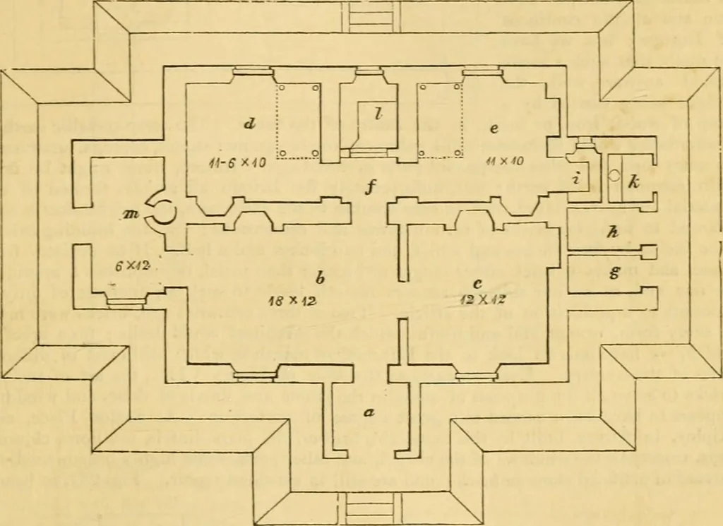 An illustration from An encyclopædia of cottage, farm, and villa architecture and furniture : containing numerous designs for dwellings from the cottage to the villa including farm houses, farmeries, and other agricultural buildings, several designs for country inns, public houses, and parochial schools, with the requisite fittings-up fixtures and furniture ; and appropriate offices, gardens and garden scenery ; each design accompanied by analytical and critical marks illustrative of the principles of archtiectural science and taste on whihc it is composed, 1836, leaf 164
