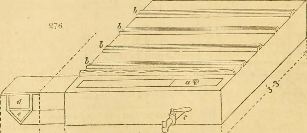 An illustration from An encyclopædia of cottage, farm, and villa architecture and furniture : containing numerous designs for dwellings from the cottage to the villa including farm houses, farmeries, and other agricultural buildings, several designs for country inns, public houses, and parochial schools, with the requisite fittings-up fixtures and furniture ; and appropriate offices, gardens and garden scenery ; each design accompanied by analytical and critical marks illustrative of the principles of archtiectural science and taste on whihc it is composed, 1836, leaf 175