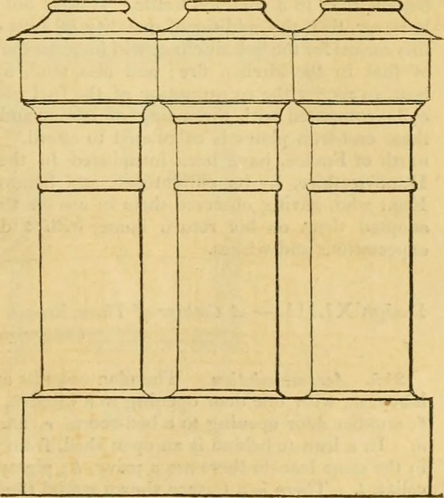 An illustration from An encyclopædia of cottage, farm, and villa architecture and furniture : containing numerous designs for dwellings from the cottage to the villa including farm houses, farmeries, and other agricultural buildings, several designs for country inns, public houses, and parochial schools, with the requisite fittings-up fixtures and furniture ; and appropriate offices, gardens and garden scenery ; each design accompanied by analytical and critical marks illustrative of the principles of archtiectural science and taste on whihc it is composed, 1836, leaf 180
