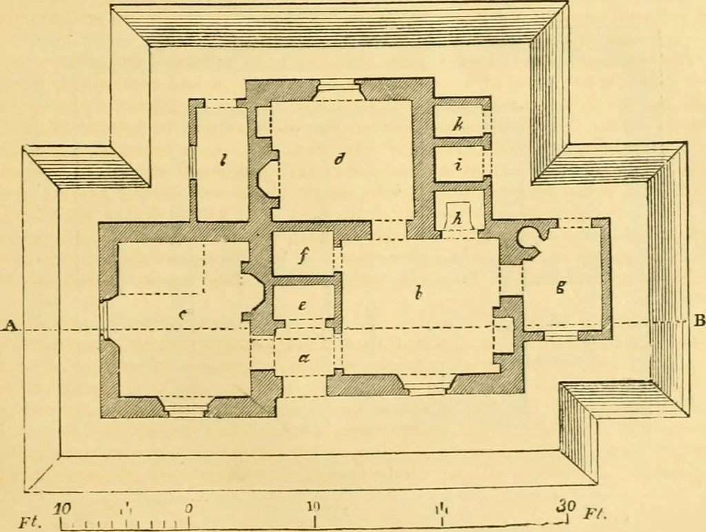 An illustration from An encyclopædia of cottage, farm, and villa architecture and furniture : containing numerous designs for dwellings from the cottage to the villa including farm houses, farmeries, and other agricultural buildings, several designs for country inns, public houses, and parochial schools, with the requisite fittings-up fixtures and furniture ; and appropriate offices, gardens and garden scenery ; each design accompanied by analytical and critical marks illustrative of the principles of archtiectural science and taste on whihc it is composed, 1836, leaf 188