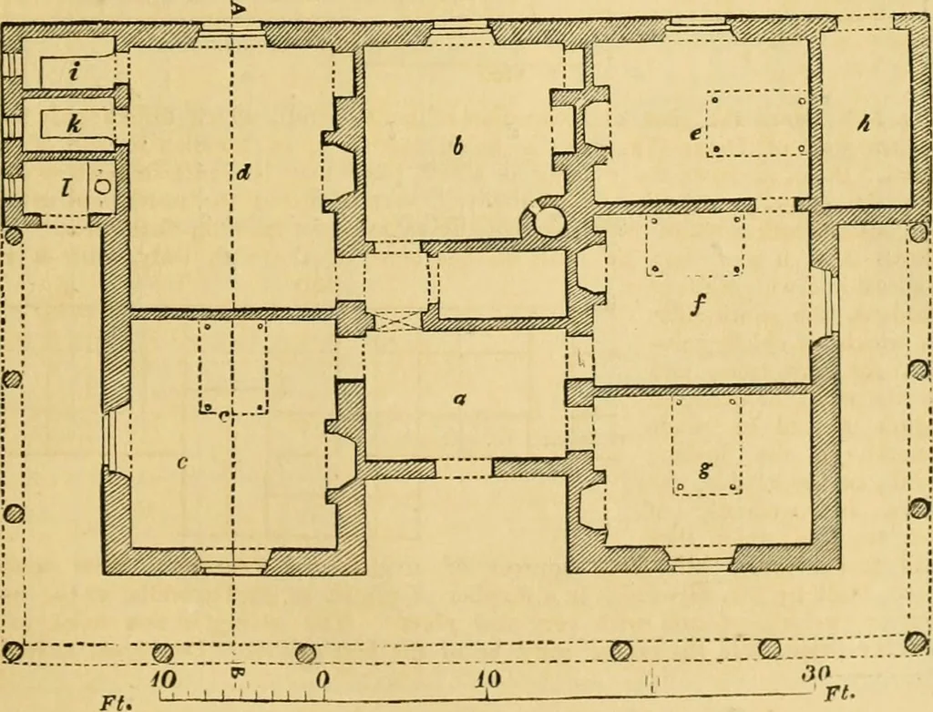 An illustration from An encyclopædia of cottage, farm, and villa architecture and furniture : containing numerous designs for dwellings from the cottage to the villa including farm houses, farmeries, and other agricultural buildings, several designs for country inns, public houses, and parochial schools, with the requisite fittings-up fixtures and furniture ; and appropriate offices, gardens and garden scenery ; each design accompanied by analytical and critical marks illustrative of the principles of archtiectural science and taste on whihc it is composed, 1836, leaf 210