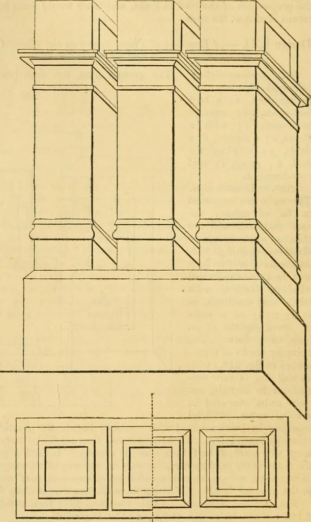 An illustration from An encyclopædia of cottage, farm, and villa architecture and furniture : containing numerous designs for dwellings from the cottage to the villa including farm houses, farmeries, and other agricultural buildings, several designs for country inns, public houses, and parochial schools, with the requisite fittings-up fixtures and furniture ; and appropriate offices, gardens and garden scenery ; each design accompanied by analytical and critical marks illustrative of the principles of archtiectural science and taste on whihc it is composed, 1836, leaf 221