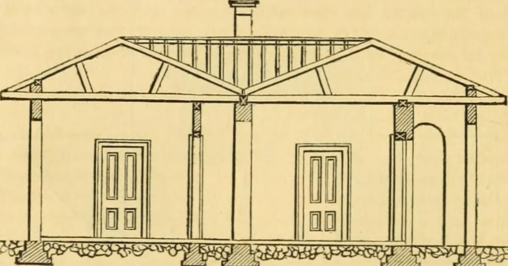 An illustration from An encyclopædia of cottage, farm, and villa architecture and furniture : containing numerous designs for dwellings from the cottage to the villa including farm houses, farmeries, and other agricultural buildings, several designs for country inns, public houses, and parochial schools, with the requisite fittings-up fixtures and furniture ; and appropriate offices, gardens and garden scenery ; each design accompanied by analytical and critical marks illustrative of the principles of archtiectural science and taste on whihc it is composed, 1836, leaf 227