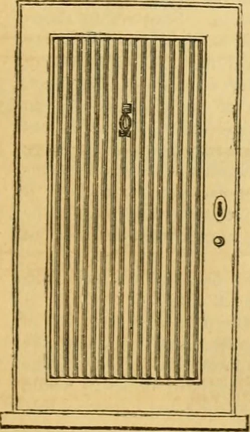 An illustration from An encyclopædia of cottage, farm, and villa architecture and furniture : containing numerous designs for dwellings from the cottage to the villa including farm houses, farmeries, and other agricultural buildings, several designs for country inns, public houses, and parochial schools, with the requisite fittings-up fixtures and furniture ; and appropriate offices, gardens and garden scenery ; each design accompanied by analytical and critical marks illustrative of the principles of archtiectural science and taste on whihc it is composed, 1836, leaf 230