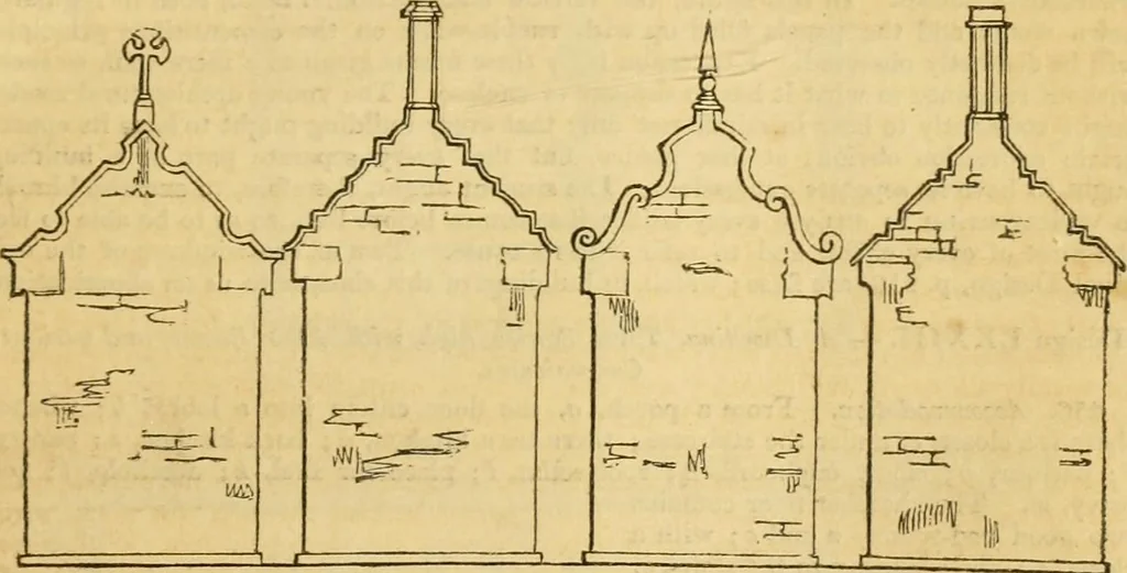 An illustration from An encyclopædia of cottage, farm, and villa architecture and furniture : containing numerous designs for dwellings from the cottage to the villa including farm houses, farmeries, and other agricultural buildings, several designs for country inns, public houses, and parochial schools, with the requisite fittings-up fixtures and furniture ; and appropriate offices, gardens and garden scenery ; each design accompanied by analytical and critical marks illustrative of the principles of archtiectural science and taste on whihc it is composed, 1836, leaf 246
