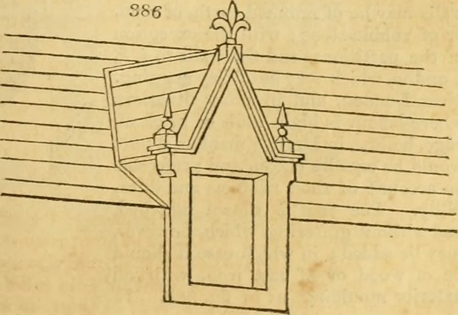An illustration from An encyclopædia of cottage, farm, and villa architecture and furniture : containing numerous designs for dwellings from the cottage to the villa including farm houses, farmeries, and other agricultural buildings, several designs for country inns, public houses, and parochial schools, with the requisite fittings-up fixtures and furniture ; and appropriate offices, gardens and garden scenery ; each design accompanied by analytical and critical marks illustrative of the principles of archtiectural science and taste on whihc it is composed, 1836, leaf 246