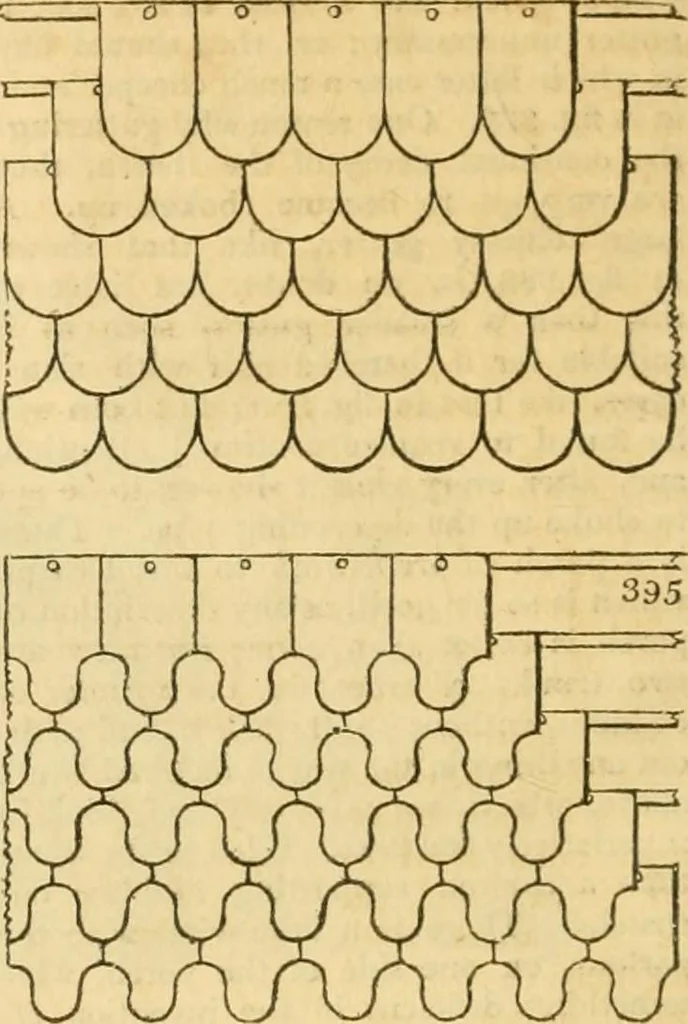 An illustration from An encyclopædia of cottage, farm, and villa architecture and furniture : containing numerous designs for dwellings from the cottage to the villa including farm houses, farmeries, and other agricultural buildings, several designs for country inns, public houses, and parochial schools, with the requisite fittings-up fixtures and furniture ; and appropriate offices, gardens and garden scenery ; each design accompanied by analytical and critical marks illustrative of the principles of archtiectural science and taste on whihc it is composed, 1836, leaf 251