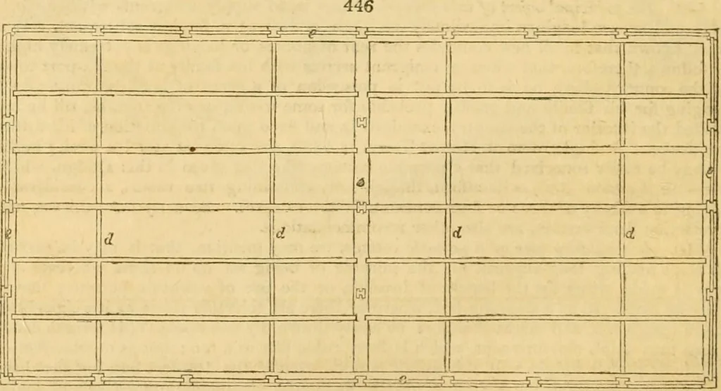 An illustration from An encyclopædia of cottage, farm, and villa architecture and furniture : containing numerous designs for dwellings from the cottage to the villa including farm houses, farmeries, and other agricultural buildings, several designs for country inns, public houses, and parochial schools, with the requisite fittings-up fixtures and furniture ; and appropriate offices, gardens and garden scenery ; each design accompanied by analytical and critical marks illustrative of the principles of archtiectural science and taste on whihc it is composed, 1836, leaf 275